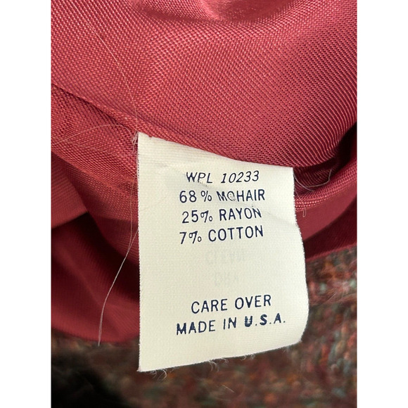 Vtg Lombardi Inc. Womens Purple Mohair Chevron Tweed Blazer & Skirt Suit Size 14 - Picture 12 of 16